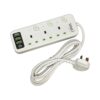 Yaki 3 Gang 220v Extension Strip with USB A & C
