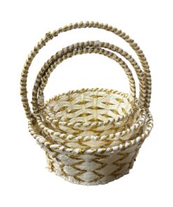 Gold Straw Basket