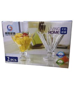 Glass Ice Cream Cup 2pcs LXBQ02